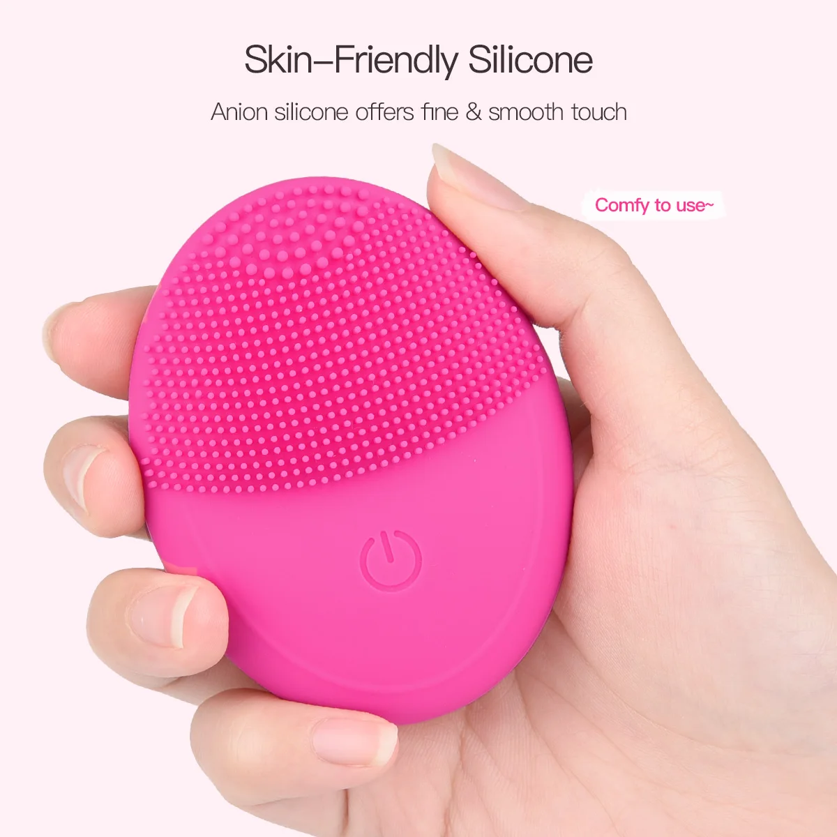 

Mini Sound Wave Facial Cleansing Brush Silicone Pore Deep Cleaner Waterproof Rechargeable Blackhead Makeup Remover Brush 3 Gears