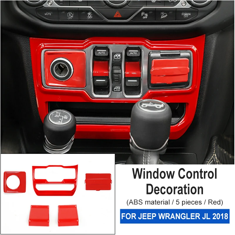 

Car Interior Modification Accessories Passionate Red Color ABS Hight Quality Cool Car Interior Fit For Jeep Wrangler JL 2018