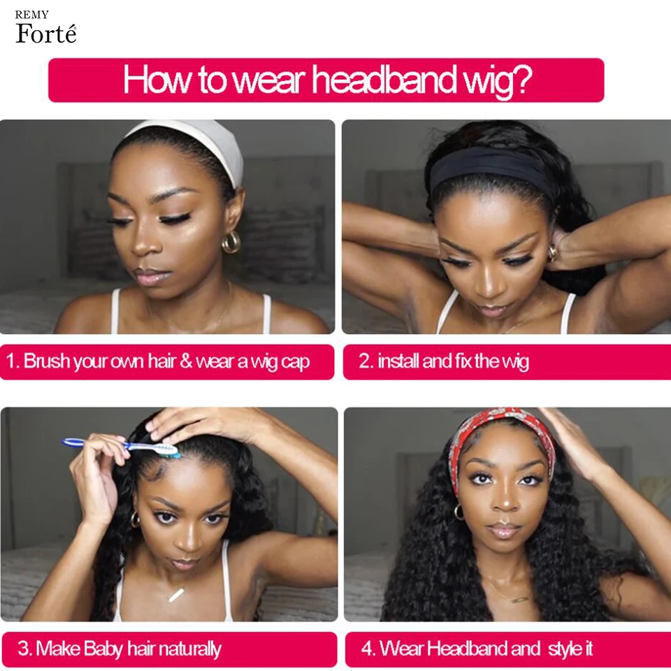 

Kinky Straight Headband Human Hair Wigs Glueless Half Wig With Head Band Brazilian Yaki Headband Human Hair Wigs For Black Women