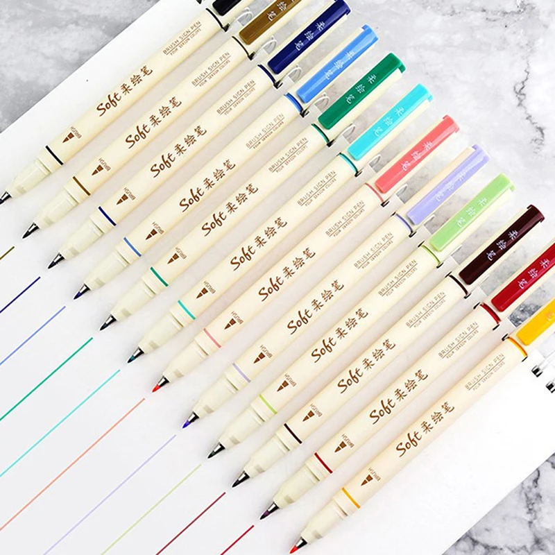 3 шт. Набор двусторонних фломастеров на водной основе | Канцтовары для офиса и