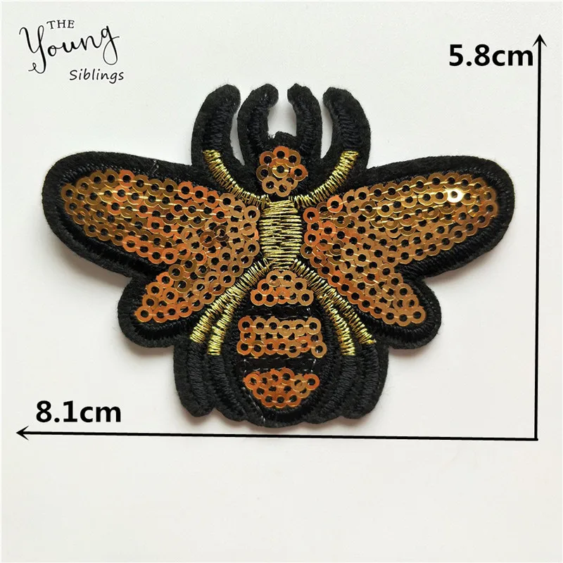 Блестки пчела орнет смесь клей патчи вышитый Утюг тканевые нашивки наклейки для