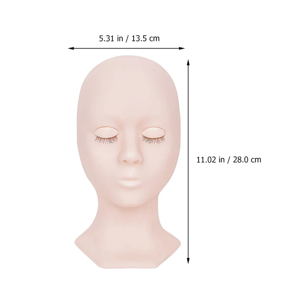 

1 Set of Eyelash Practicing Head Mold Mannequin Head Makeup Practicing Mold