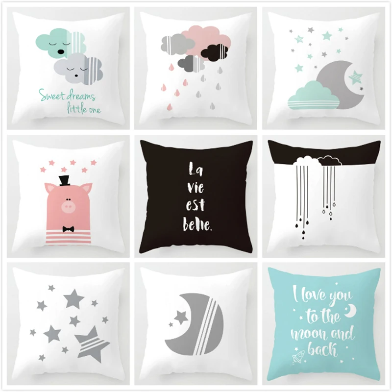 Мультяшный медведь облако дождь диванная подушка чехол для дома спальни мягкая