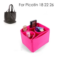 fits for h picotin 18 22 26 insert bags organizer makeup bucket luxury handbag portable cosmetic base shaper for women handbag