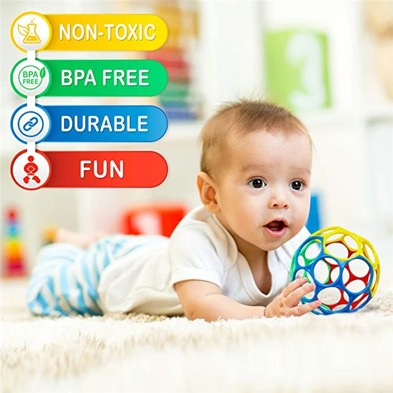 

Baby Toys Rattles Kids Educational Toys Grasping Holes Balls For Newborn Cribs Stroller Soft Safety Hand Bells Colorful Ball Toy