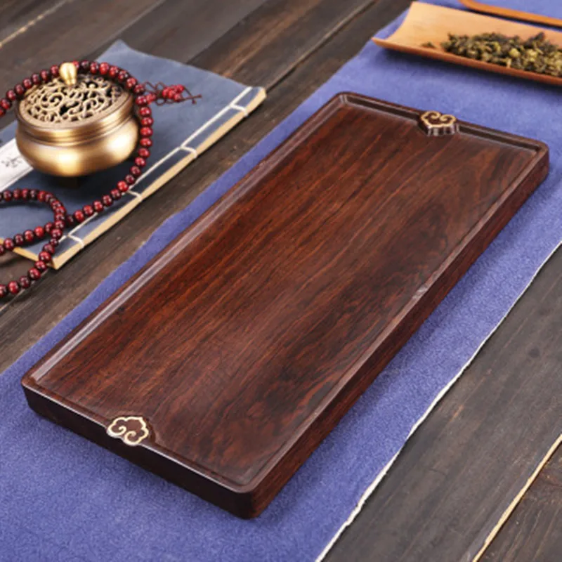 Медный деревянный сухой пенопластовый чайный поднос из эбенового дерева