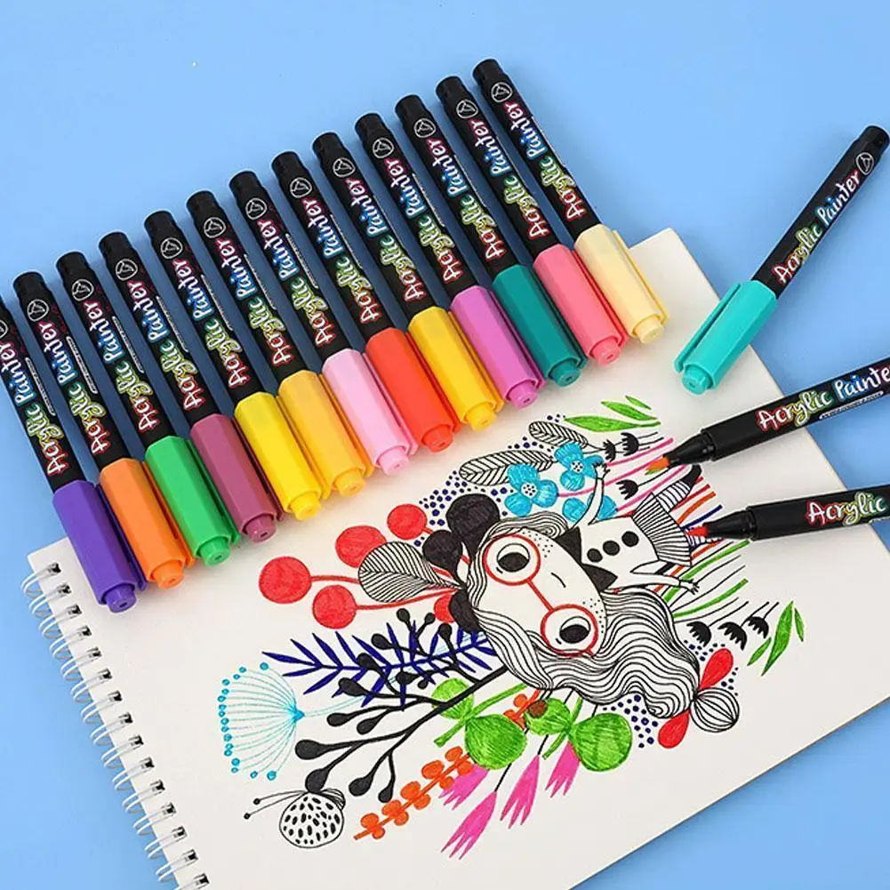 

Soft Head Acrylic Water-based Paint Marker Diy Hand-painted Body P Account Decoration Graffiti Painting Album Hand Painting A7Y6