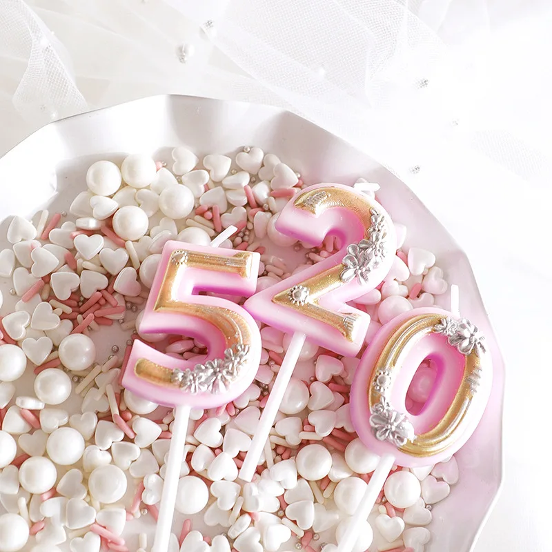 Цифровые свечи для дня рождения 0 9 воздушные украшение торта Бездымная Свеча