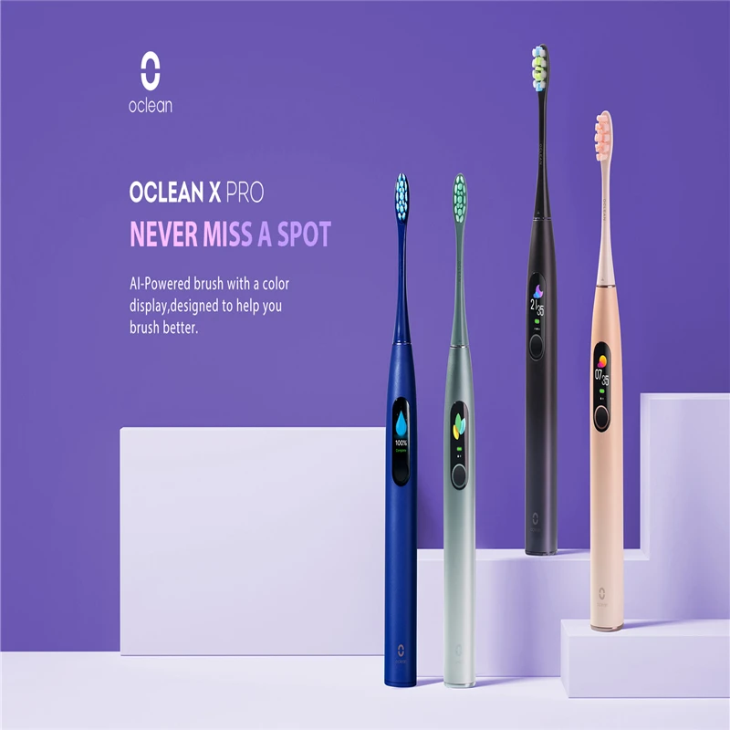 Зубная щетка Oclean X Pro ультразвуковая для взрослых IPX7 2 в 1 держатель зарядного
