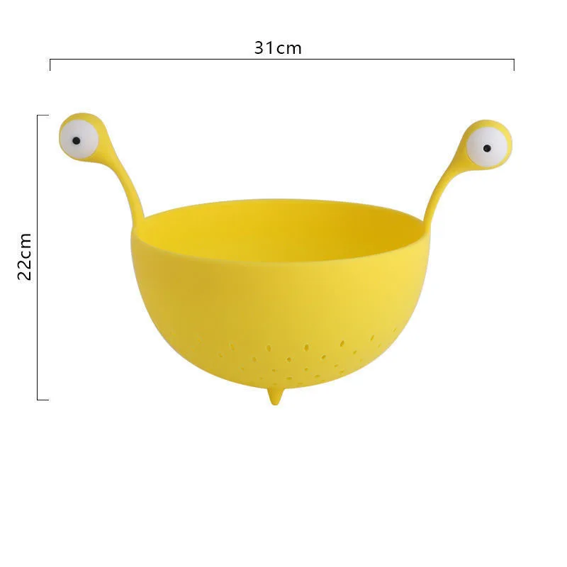 

Modern creative cartoon drain basket living room snack storage basket kitchen fruit and vegetable washing fruit tray home decora