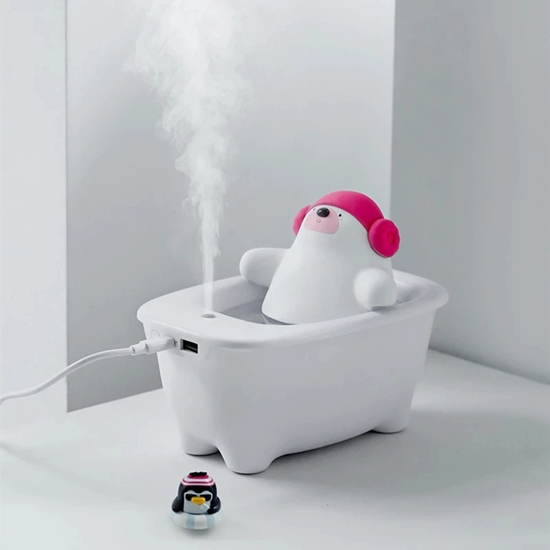 

550ml Polar Bear Bathtub Air Humidifier USB Mist Maker Atomizer for Kids Gift Mute Ultrasonic Cool Aroma Diffuser Humidificador