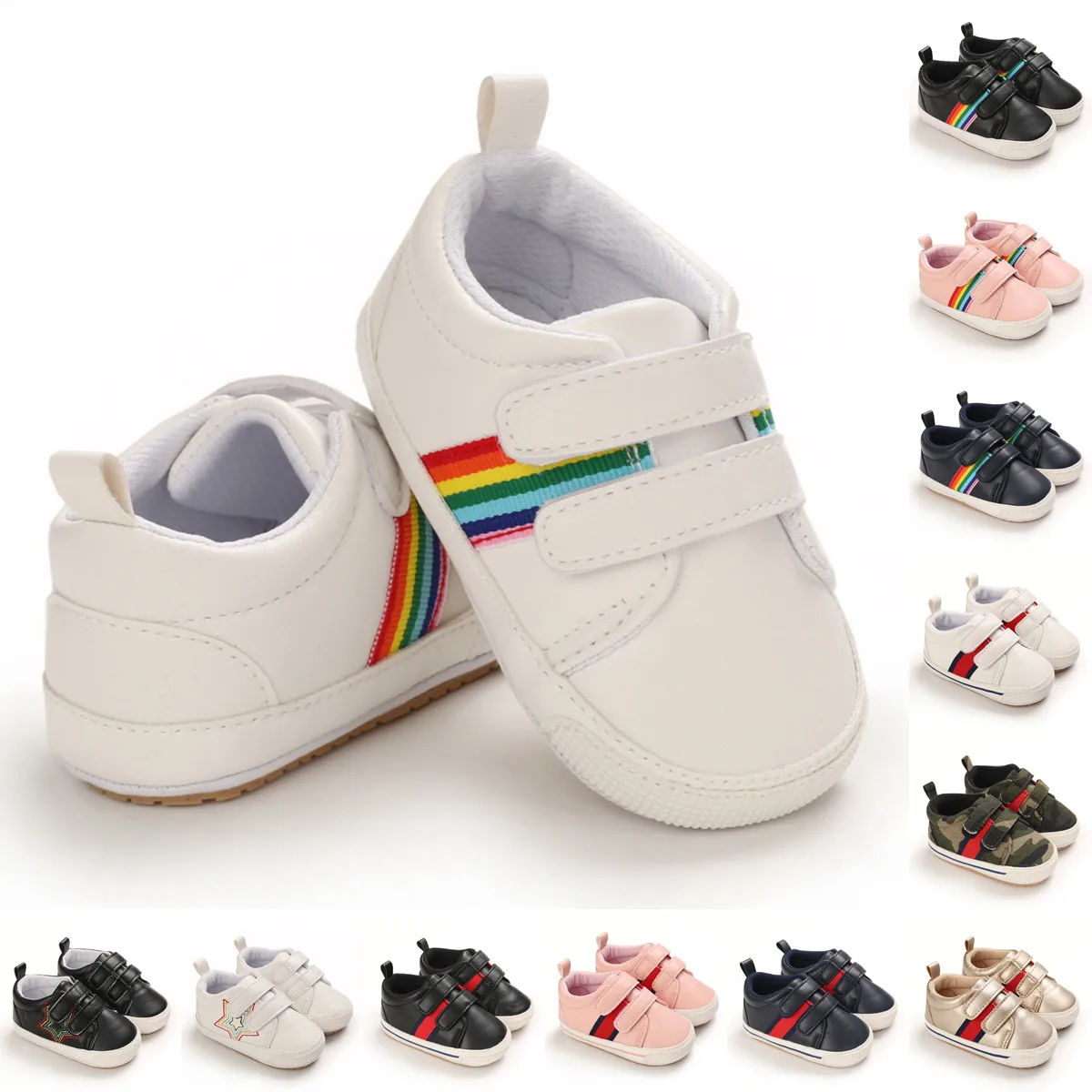 Newborn Toddler Shoes Male Baby Step Front Shoes PU female baby casual moccasin shoes non-slip classic baby shoes