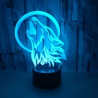 3d illusion night light wolf and dreamcatcher for home decoration nightlight hit color touch sensor led bedroom table lamp gift