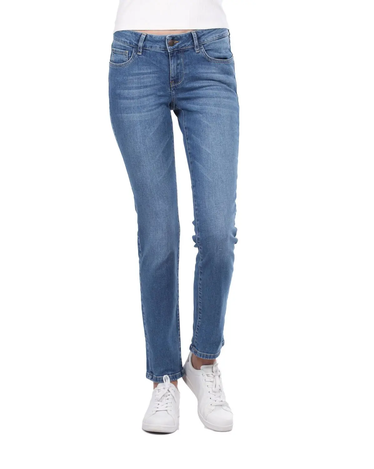 

Blue White Women 'S Blue Low Waist Jean Pants