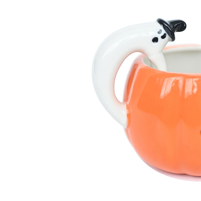 Чашка керамическая с изображением тыквы ручкой милая кружка для молока и кофе