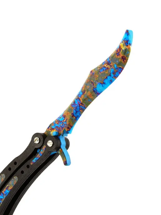 Деревянный детский игрушечный нож Бабочка (butterfly knife) Поверхностная Закалка