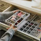 Хит продаж, портативный Бархатный поднос для демонстрации ювелирных изделий, чехол, Штабелируемый изысканный держатель для ювелирных изделий, портативный органайзер для колец, серег, ожерелий, коробка