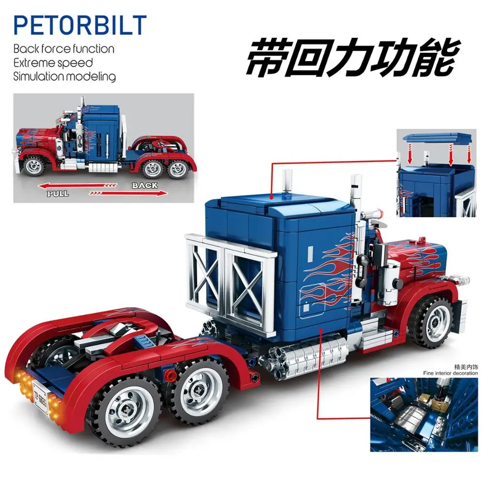 Конструктор Sembo 701803 совместимый высокотехнологичный Optimus Prime с грузовиками 389