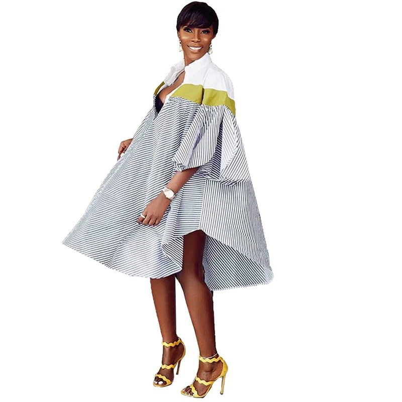 Платье-рубашка женское свободного покроя Повседневная Уличная одежда в