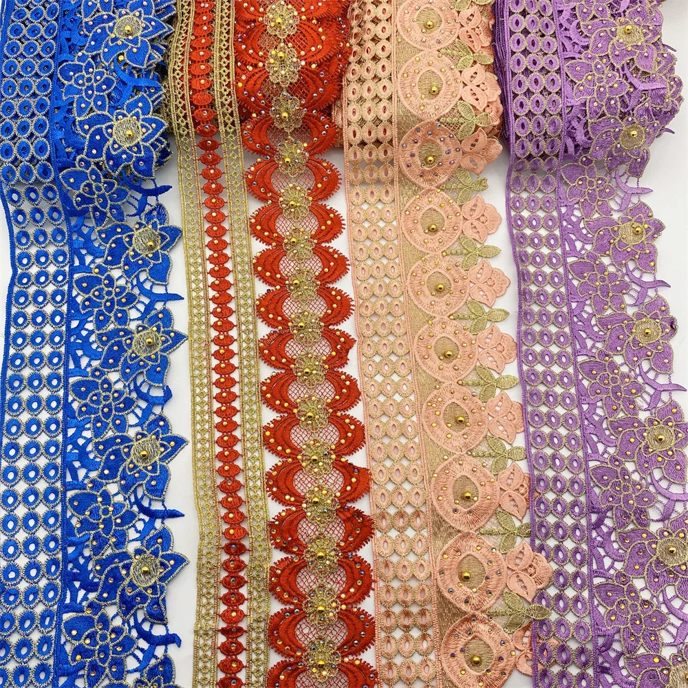 

9.5 ярдов, цветочное кружево с металлической вышивкой, Нигерия, Венеция, ширина 11 см