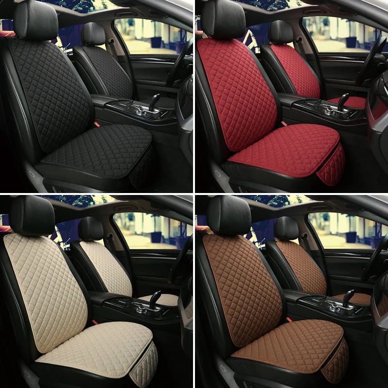 1 шт. Лен сиденья протектор спереди Подушка для спины Pad коврики со спинкой Авто