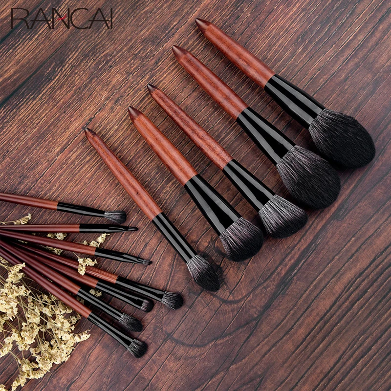 

12pcs High Quality Makeup Brushes Set Foundation Powder Blush Eyeshadow Sponge Brush Soft Wool Fiber Hair Cosmetic Tools