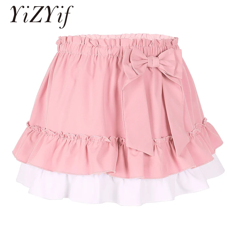 Маскарадное платье унисекс с рюшами эластичная короткая юбка высокой талией и