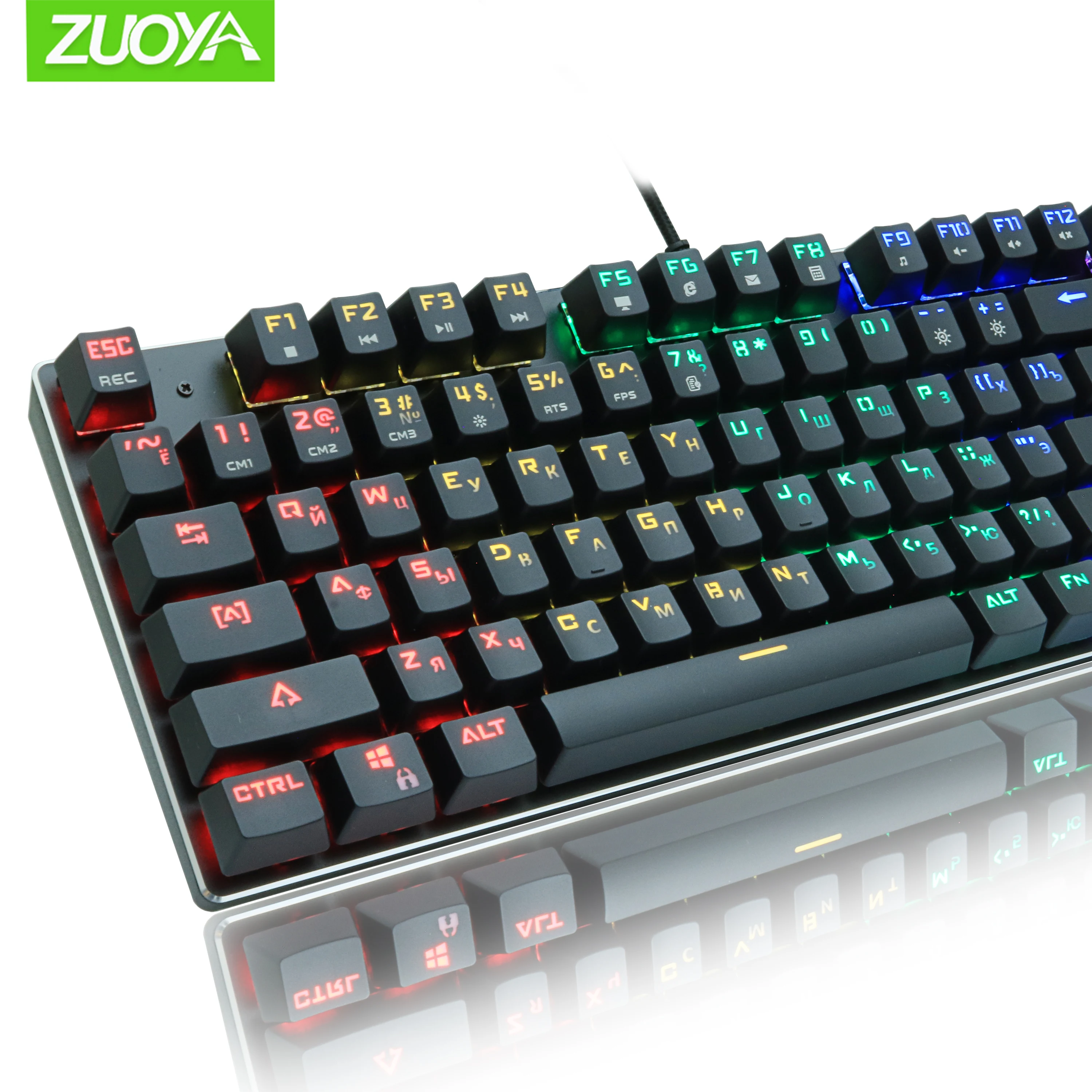 Проводная Механическая игровая клавиатура ZUOYA с металлической панелью и