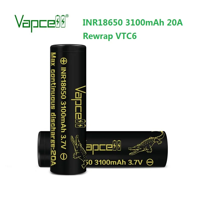 Литий ионный аккумулятор Vapcell INR 18650 3100 мАч 20 А 3 7 в аккумуляторные батареи высокой