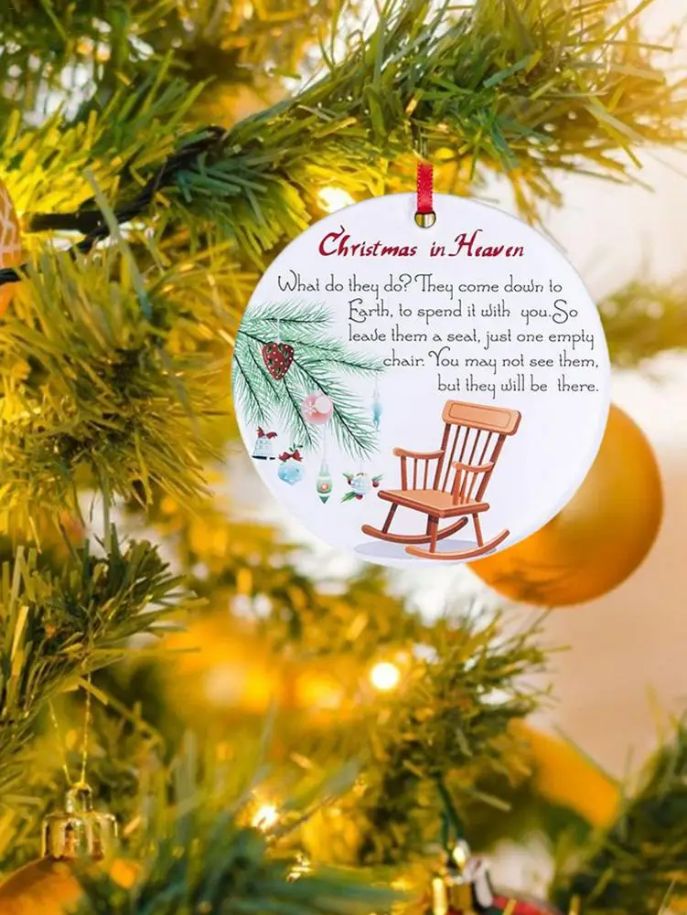 

Christmas Memorial Ornament Christmas In Heaven Tree Pendant Glass Decorations Souvenir Decoration Remembrance Gift Grieving G