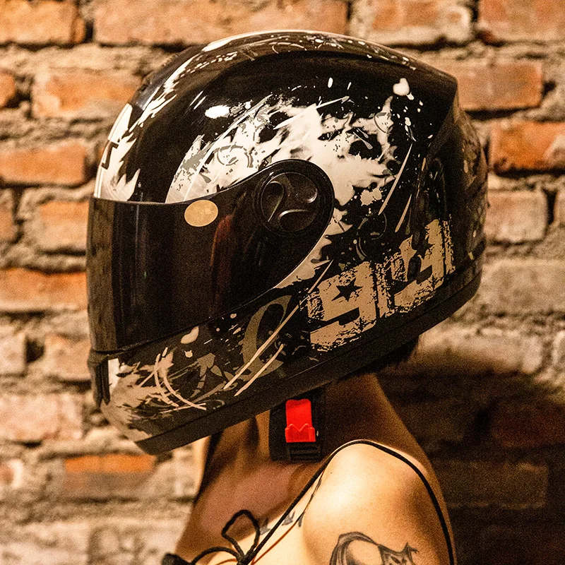 

Ais helmet men and women electric motorcycle helmet full helmet four seasons winter warm knight gray personality