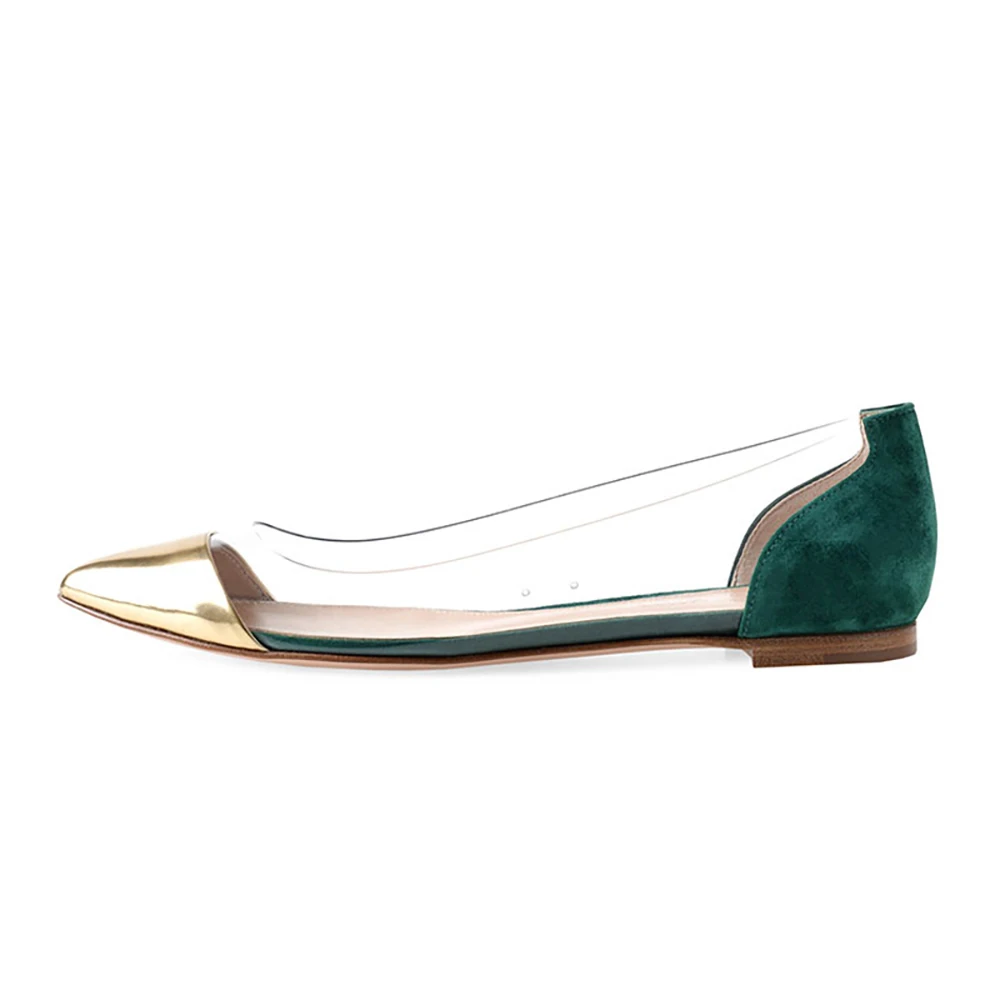 

Four Seasons PersonalityTransparent Casual Women Shoes Color Matching Pointed Pump Flat Exquisite Soft And Comfortable