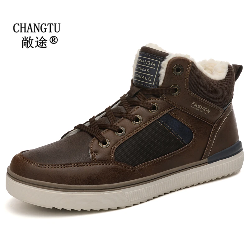 Зимняя обувь мужские ботинки кроссовки на шнуровке Теплая Флисовая зимняя меху