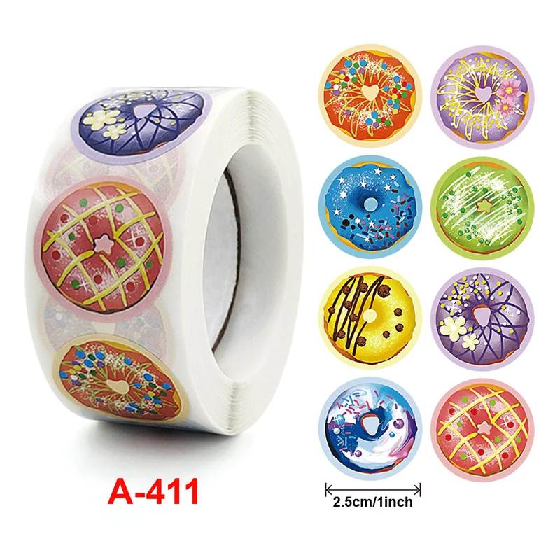 

Оптовая продажа с фабрики, Мультяшные наклейки, рулон, 500 наклеек, круглые наклейки для свадьбы, дня рождения, вечеринки, сувениры, праздничн...