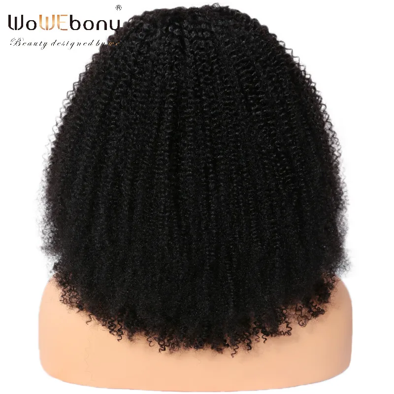 U Part Wig Kinky Curly Human Hair Wig For Black Women 130 150 180 250 Density Glueless Wig Brazilian Remy 8-26" Pre Plucked