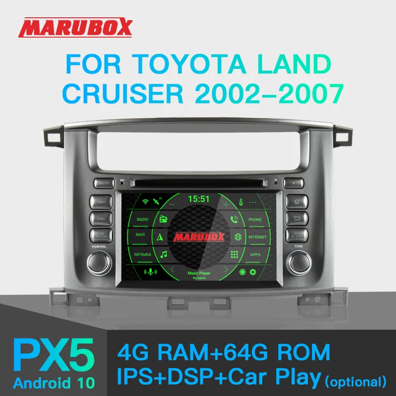 Marubox KD7020 DSP Штатная магнитола для Тойота Ленд Крузер100 Головное устройство Toyota Land