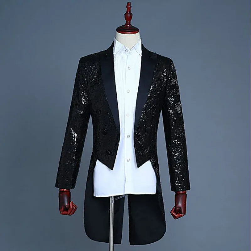 2021 Новый размера плюс мужские классические 5 цветов платье с блестками для