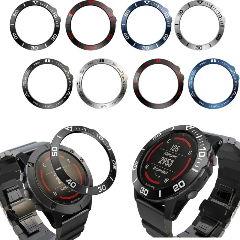 Металлическое кольцо с клейкой крышкой для смарт часов Garmin Fenix 5X и