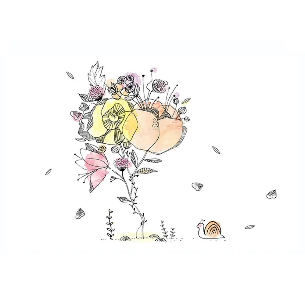 Креативные маслонепроницаемые кухонные наклейки с улиткой и цветами