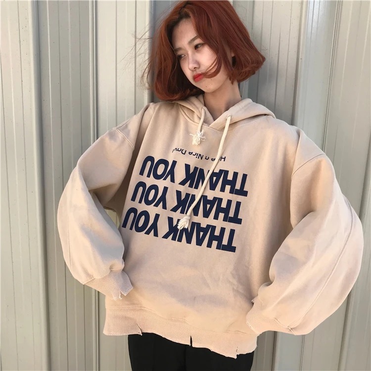 Harajuku толстовки с капюшоном и буквенным принтом, Зимние Повседневные флисовые толстовки с капюшоном большого размера, женское плотное пальто, студенческие пуловеры с длинным рукавом