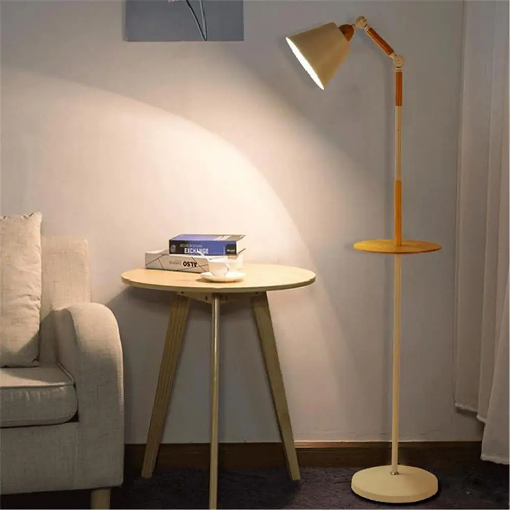 Black White Nordic Wood Floor Lamp Kids Room Decoration Stand Light for Living Bedside Reading Lighting Standlampe | Освещение