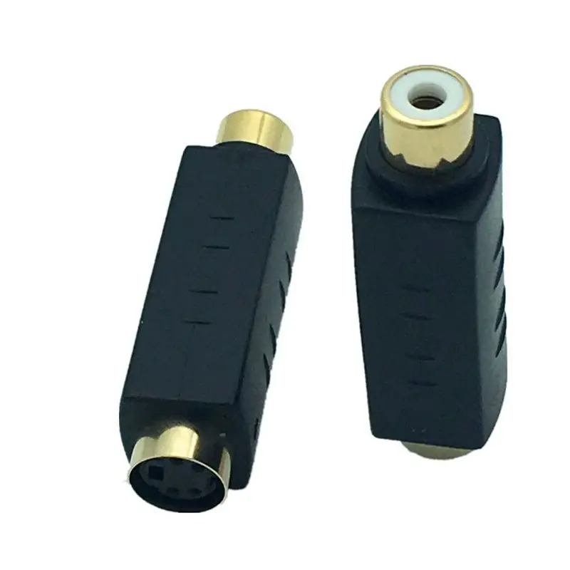 AAAE Top-2x S-VHS 4Pin Джек RCA видео конвертер адаптер позолоченный видеомагнитофон