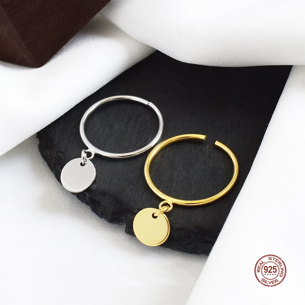 

Лко темперамент личность 925 кольцо из стерлингового серебра с геометрическим рисунком круглое отверстие Регулируемые кольца для Для женщи...