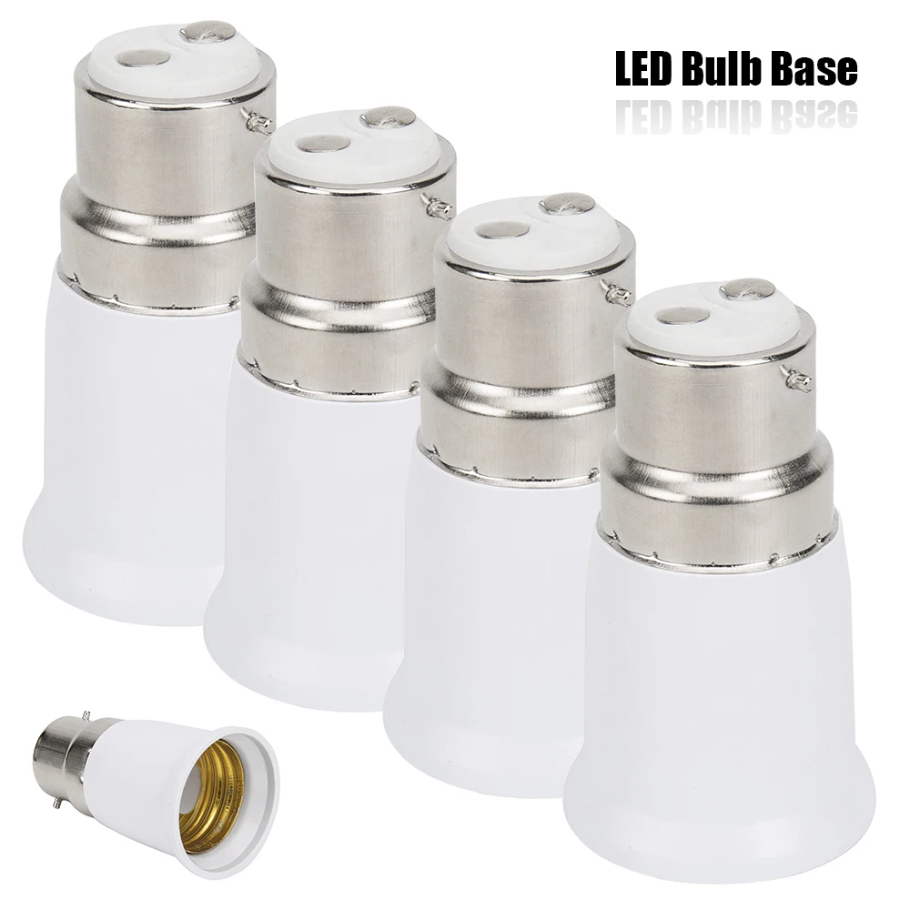 

4pcs B22 to E27 Adaptor LED Lamp Bulb Base Fireproof Lamp Holder Adapter Converter Socket Lamp Holder Bulb Base