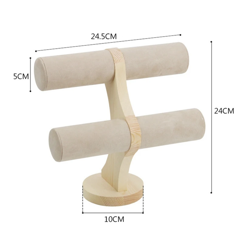 

Wooden Jewelry Bracelet Display Bangle Display Stand with 4Pcs Clear Acrylic Jewelry Photography Props Display Stand