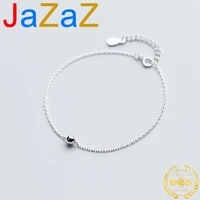 a00119 100 925 sterling silver minimalist gloss bead chain bracelet for women femme fashion teen gift jewelry accessory