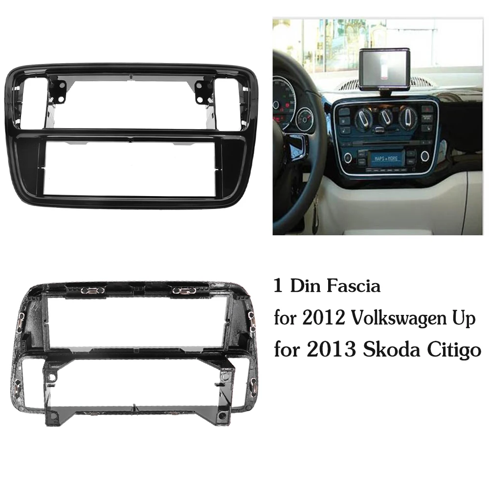 Черная Автомобильная радиоустановка 1Din для 2012 Volkswagen Up 2013 Skoda Citigo комплект