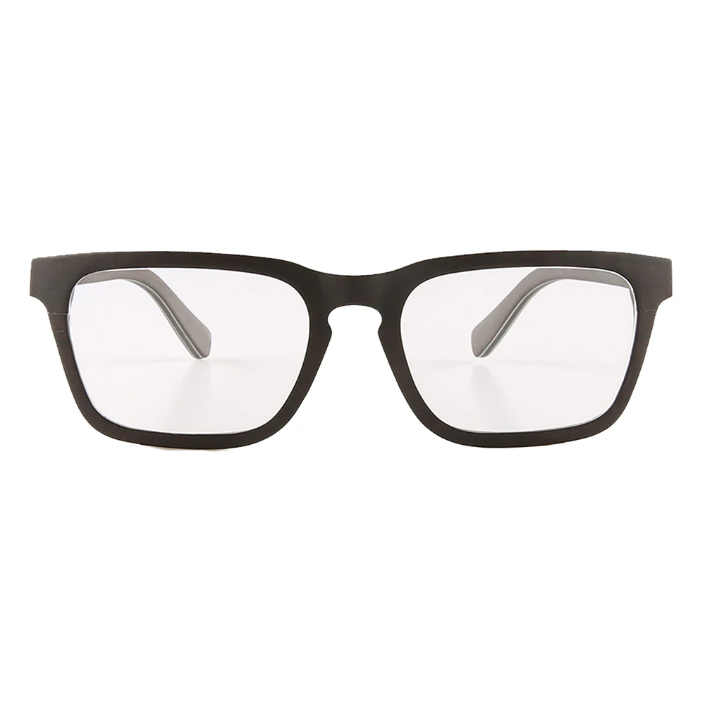 

Классические квадратные черные деревянные солнцезащитные очки с алюминиевой внутренней деревянной оправой для очков для чтения оптически...