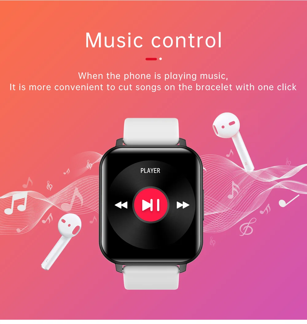 

T82 Ultra Thin Large Screen FullTouch Smart Watch Band Custom Dial Health Monitor Sports Tracker Dafit APP Multi Language
