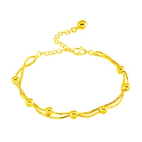 2021 vintage indian 24k gold color beads anklets for women boho washable link chain anklet bracelet on leg beach wedding jewelry